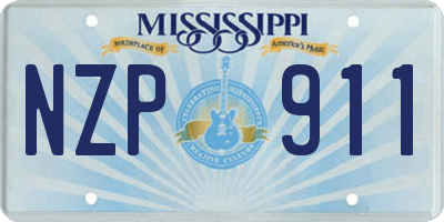 MS license plate NZP911