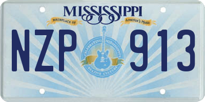 MS license plate NZP913