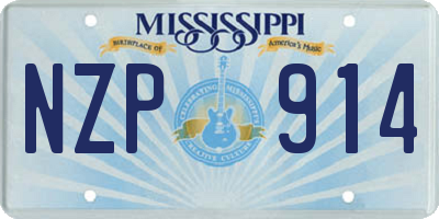 MS license plate NZP914