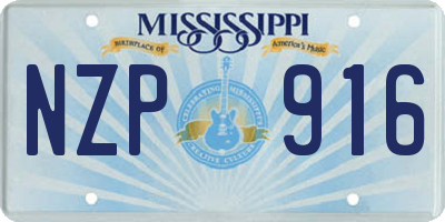 MS license plate NZP916