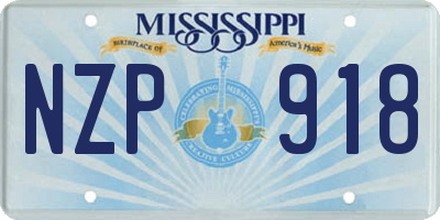 MS license plate NZP918