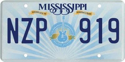 MS license plate NZP919
