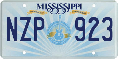 MS license plate NZP923