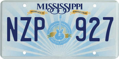 MS license plate NZP927