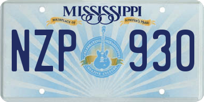 MS license plate NZP930