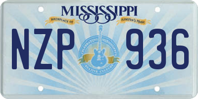 MS license plate NZP936
