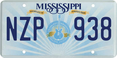 MS license plate NZP938