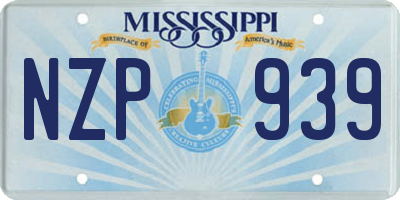 MS license plate NZP939