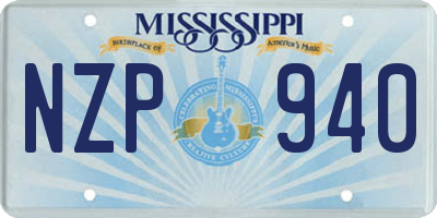 MS license plate NZP940