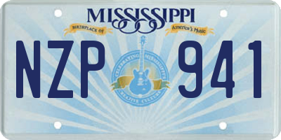 MS license plate NZP941