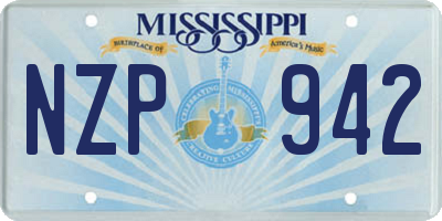 MS license plate NZP942