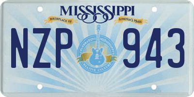 MS license plate NZP943