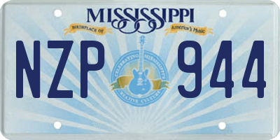 MS license plate NZP944