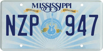 MS license plate NZP947