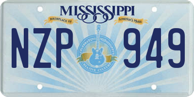 MS license plate NZP949
