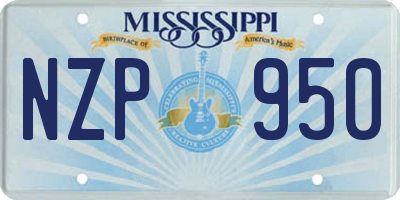 MS license plate NZP950