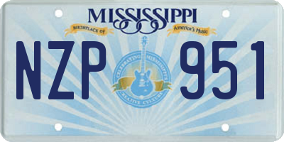 MS license plate NZP951