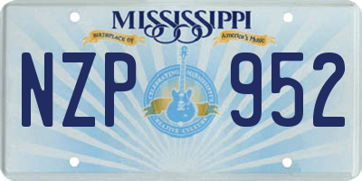 MS license plate NZP952
