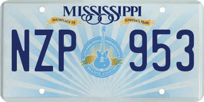 MS license plate NZP953