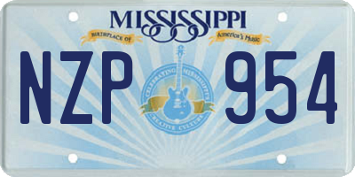 MS license plate NZP954