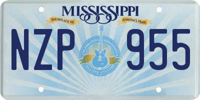 MS license plate NZP955