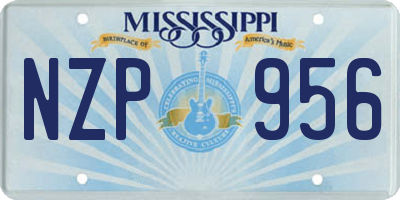 MS license plate NZP956