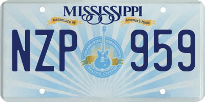MS license plate NZP959