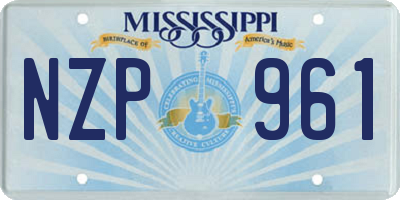 MS license plate NZP961
