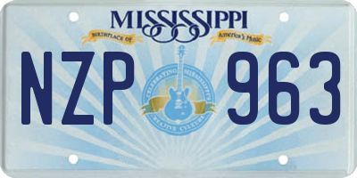 MS license plate NZP963