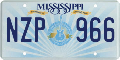 MS license plate NZP966