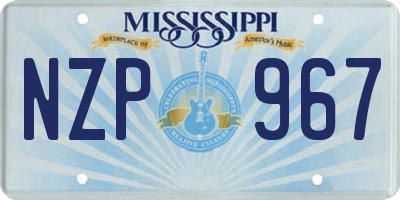 MS license plate NZP967