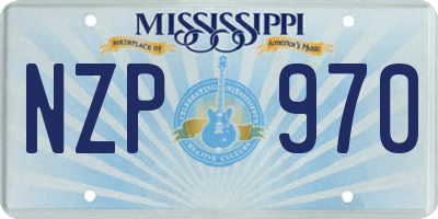 MS license plate NZP970