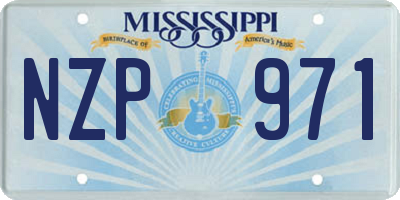 MS license plate NZP971