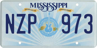 MS license plate NZP973