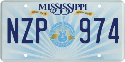 MS license plate NZP974