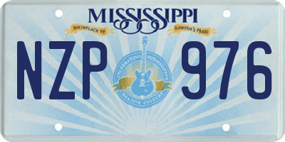 MS license plate NZP976