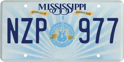 MS license plate NZP977