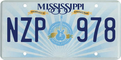 MS license plate NZP978