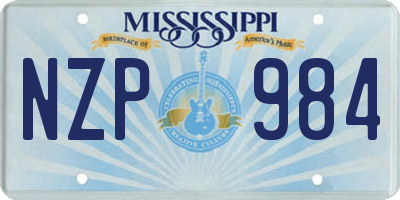 MS license plate NZP984