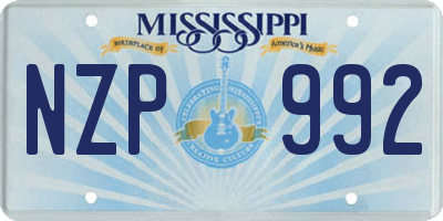 MS license plate NZP992