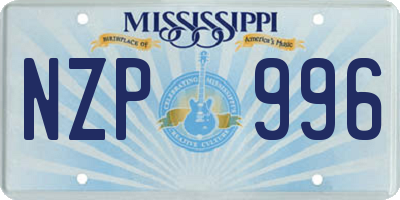 MS license plate NZP996