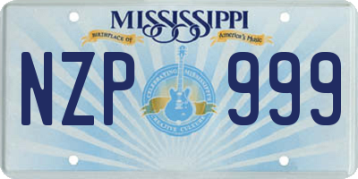 MS license plate NZP999