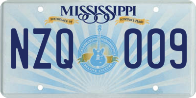 MS license plate NZQ009