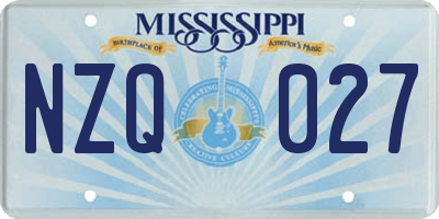 MS license plate NZQ027