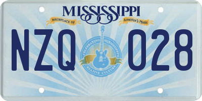 MS license plate NZQ028