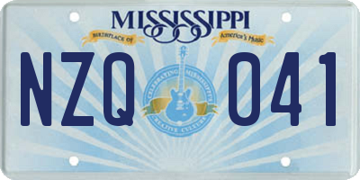 MS license plate NZQ041