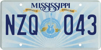 MS license plate NZQ043