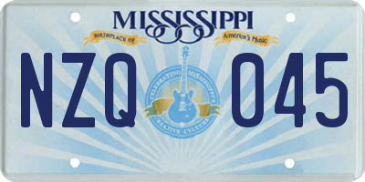 MS license plate NZQ045