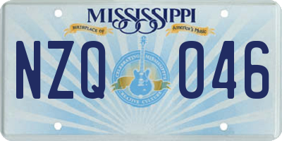 MS license plate NZQ046