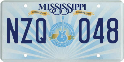 MS license plate NZQ048
